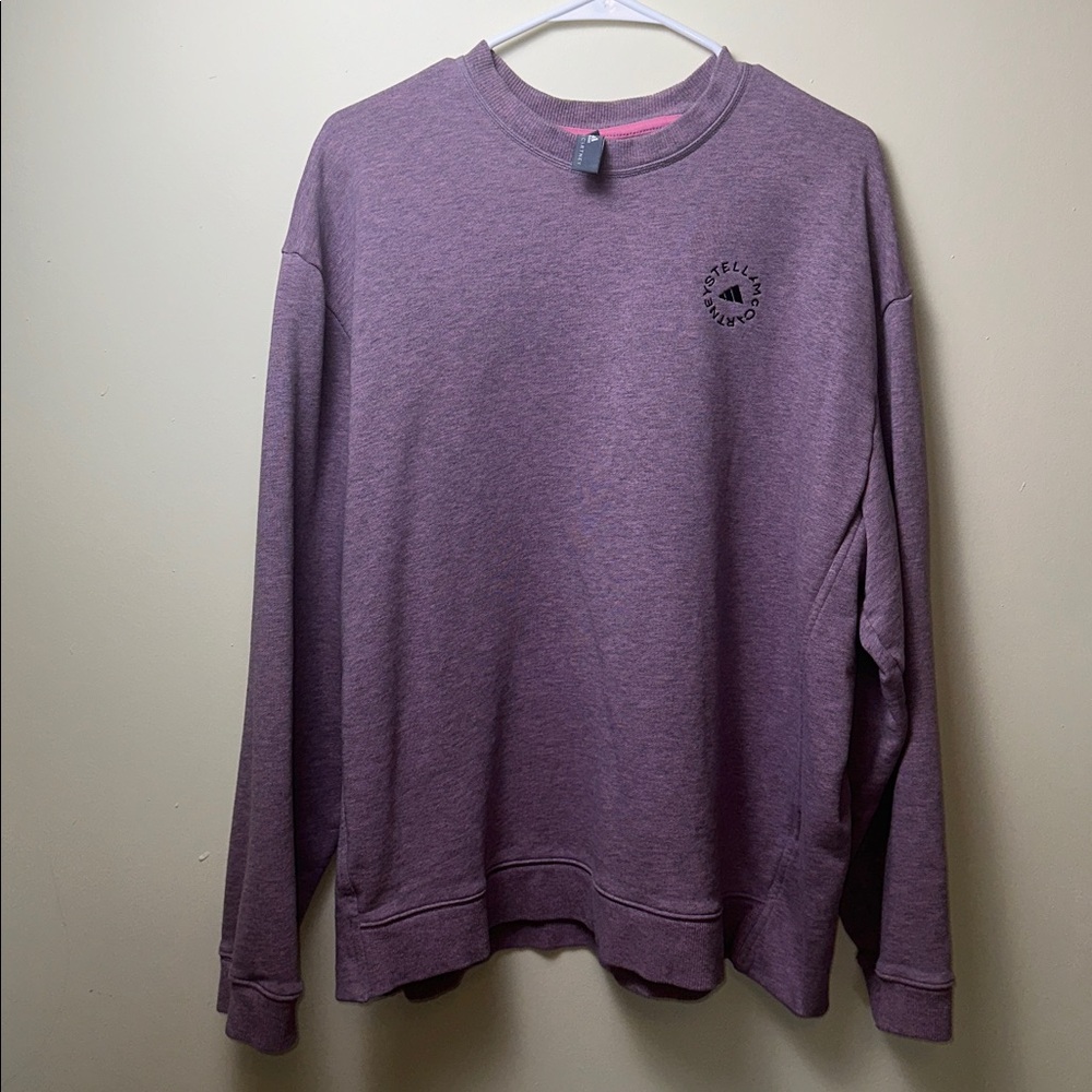 Adidas x Stella McCartney  Lilac Crewneck Sweatshirt with Pink Accents